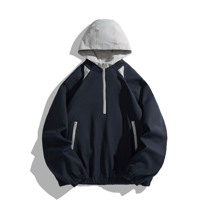 Unisex Lightweight Anorak with Contrast Hood and Half Zip
