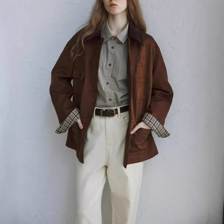 Women Elegant Suede Jacket