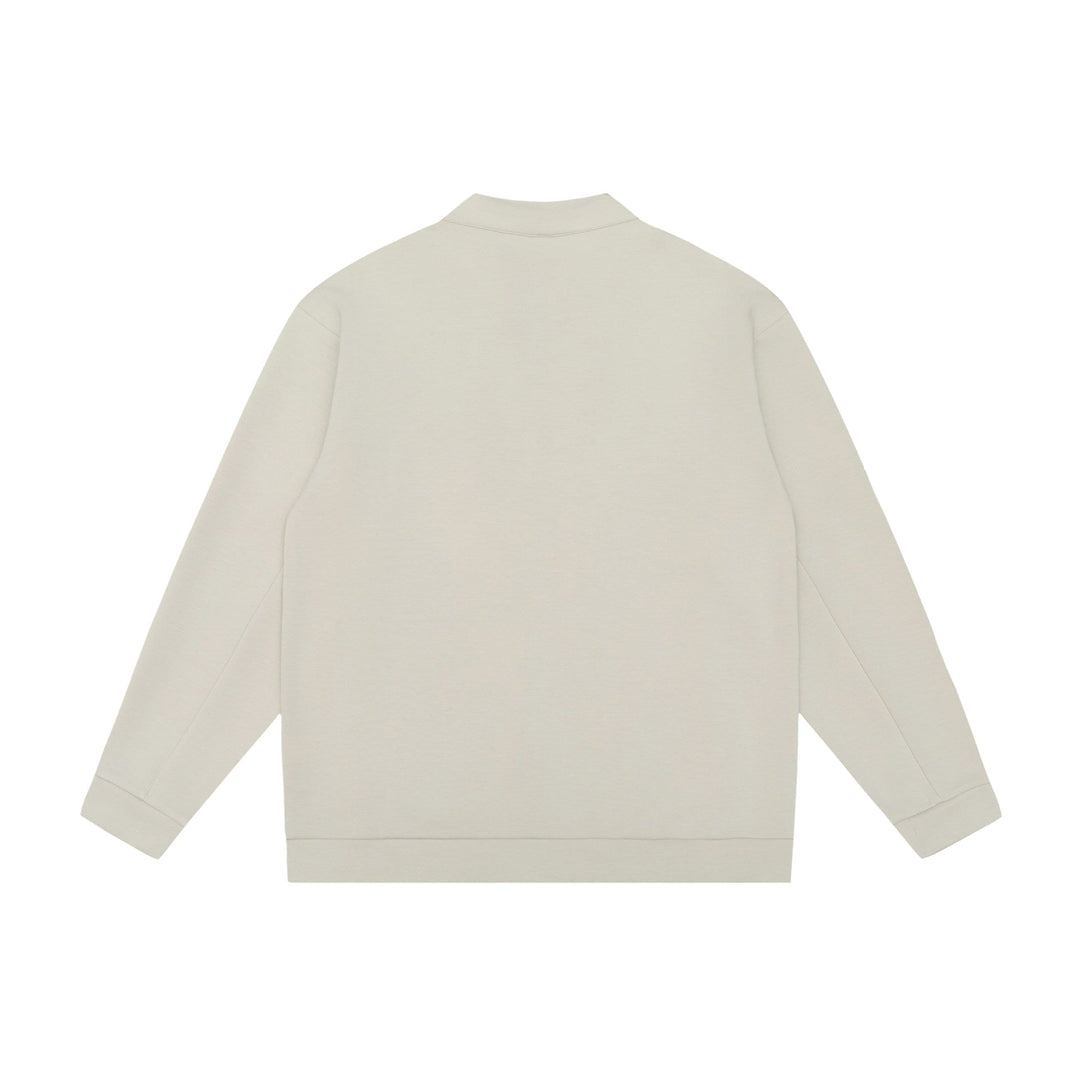 Unisex Oversize Zip Jacket made of heavy cotton blend with stand-up collar and zip pockets