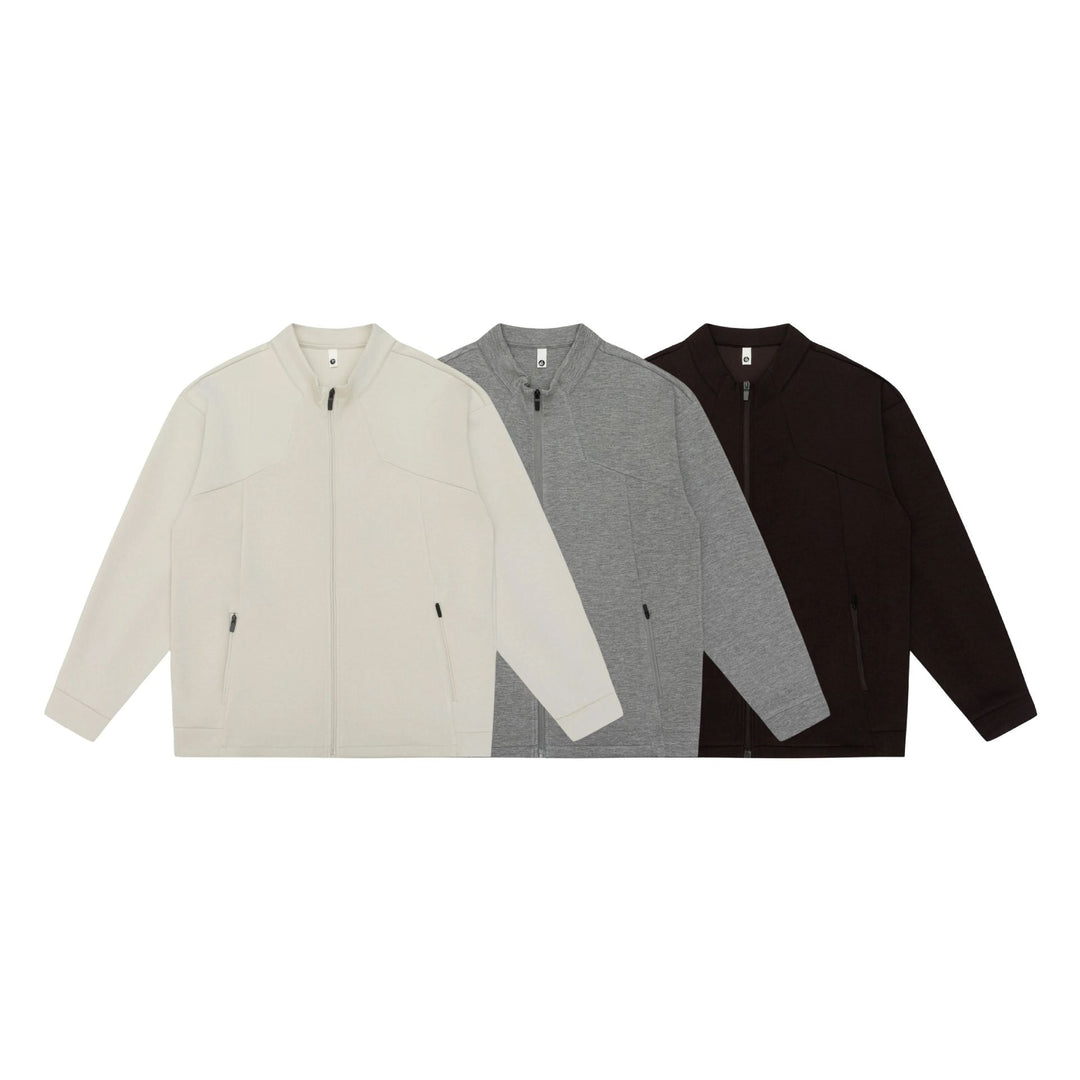 Unisex Oversize Zip Jacket made of heavy cotton blend with stand-up collar and zip pockets