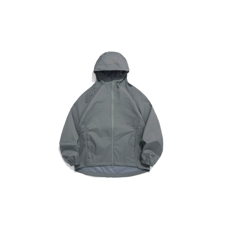 Unisex Lightweight Rain Jacket with Hood, Two-Way Zip and Extended Hem