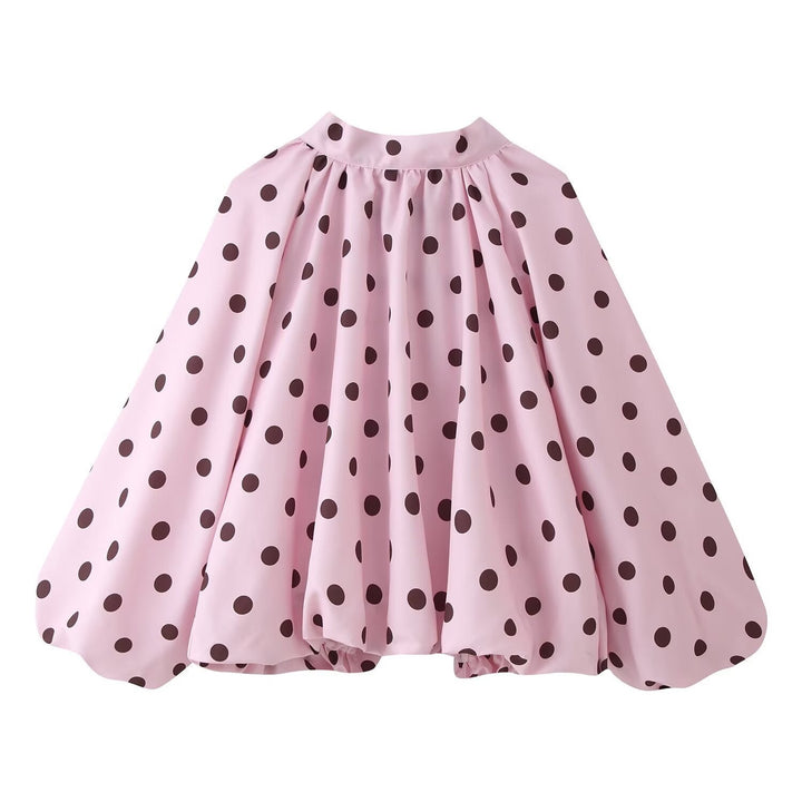 Women Wide Polka Dot Cape in A-Line Cut Made of Lightweight Rain Material