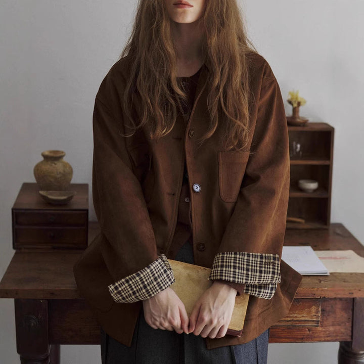 Women Elegant Suede Jacket