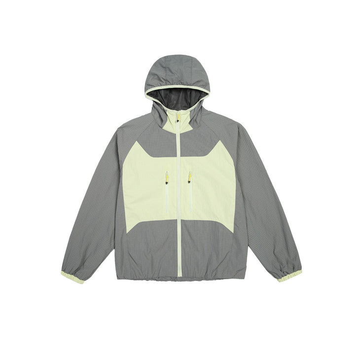 Unisex Light Hooded Windbreaker with Ripstop Material, Colour Block Inserts and Front Pockets