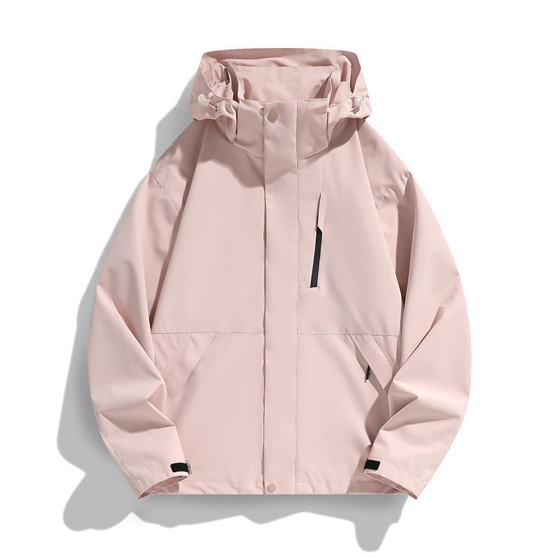 Women Oversize Softshell Hooded Jacket with Drop Shoulder, Concealed Zips and Drawstring