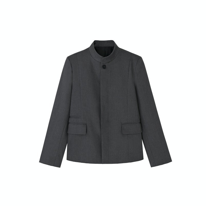 Women’s Fashion Short Jacket with Stand-up Collar
