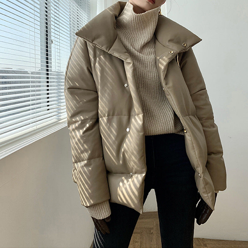 Ladies Fashion Transitional Jacket with High Collar