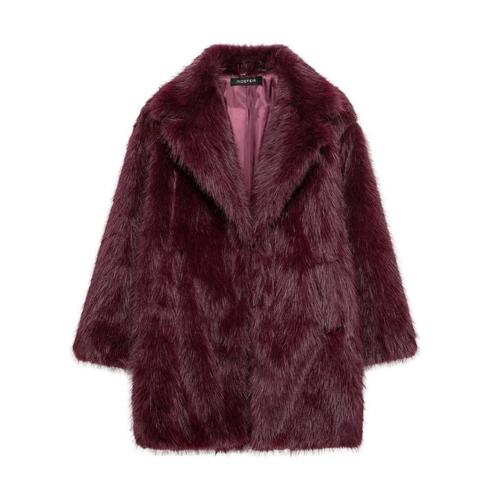 Long Fur coat with faux Fur