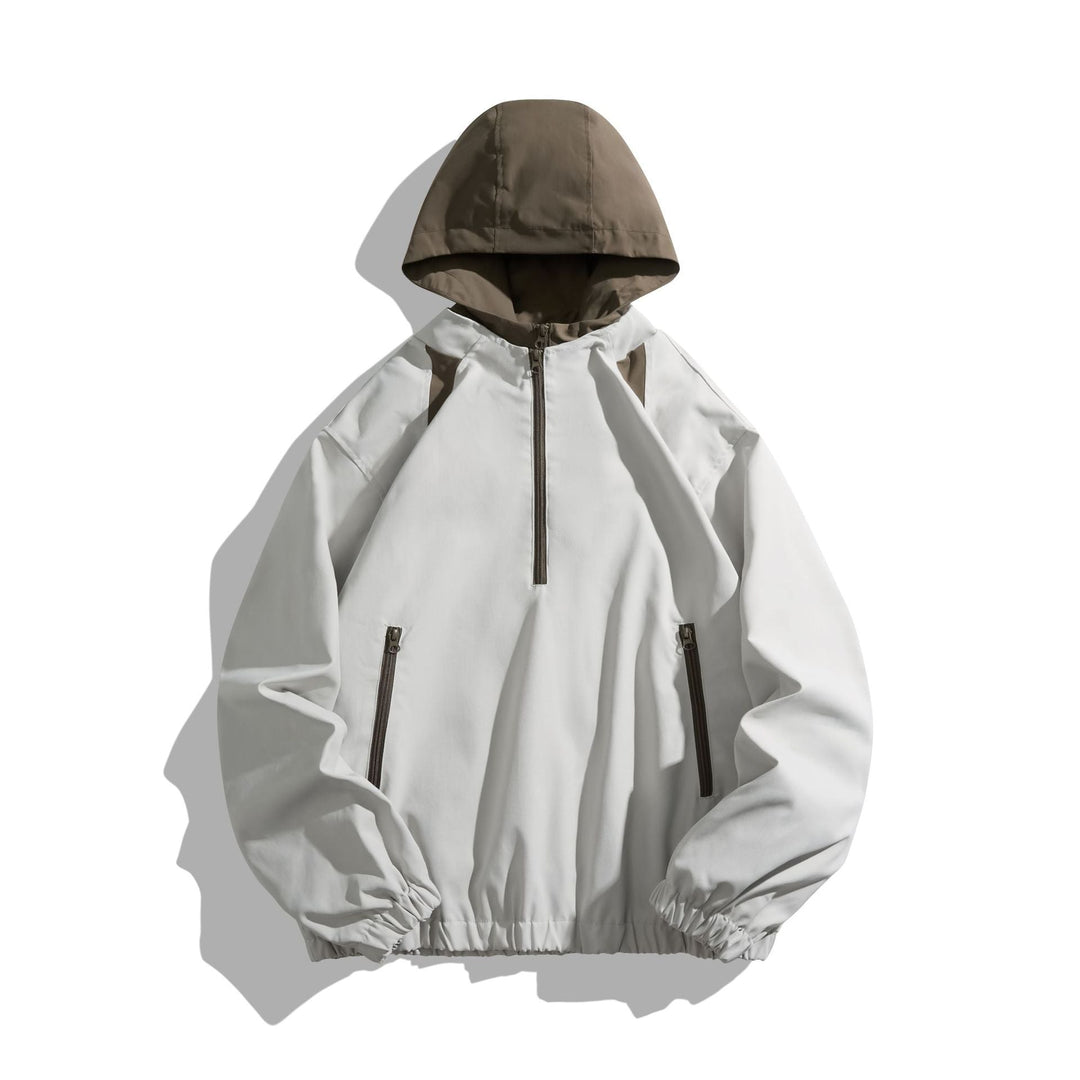 Unisex Lightweight Anorak with Contrast Hood and Half Zip