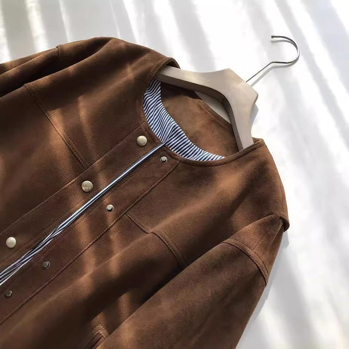 Women Fashionable and Casual Suede Jacket