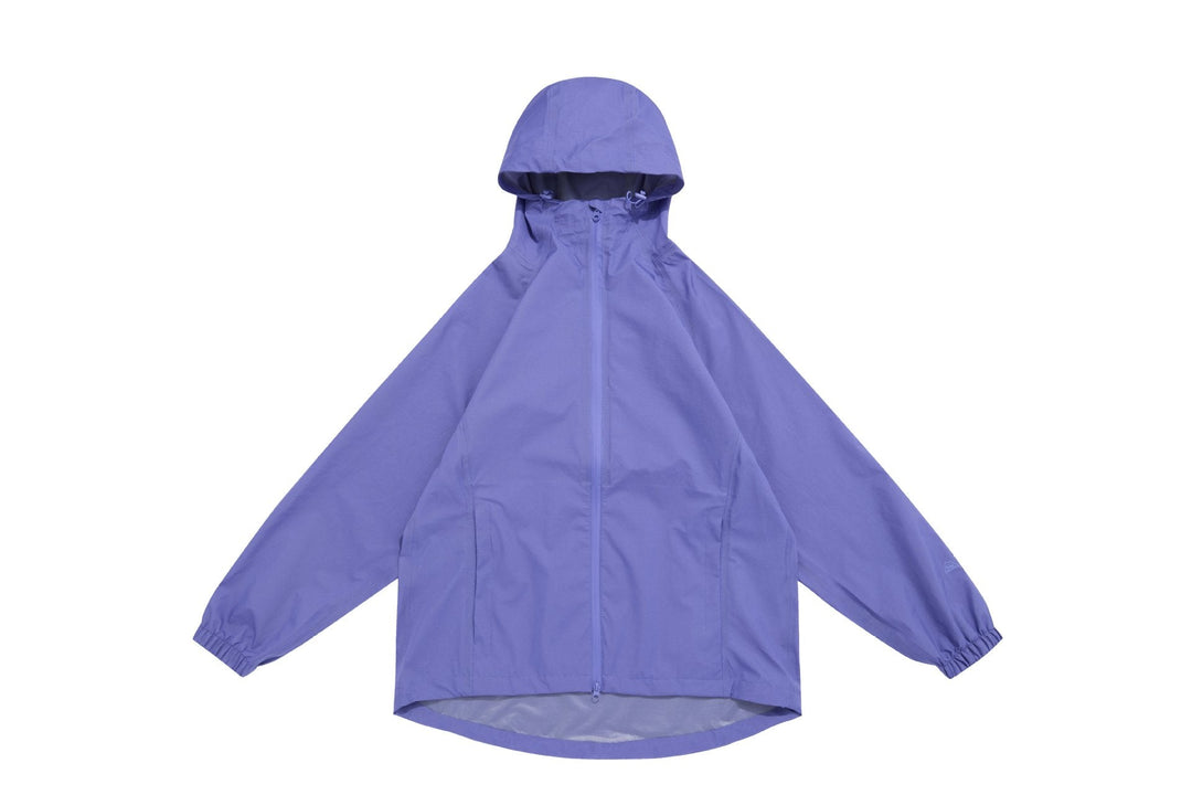 Unisex Lightweight Rain Jacket with Hood, Two-Way Zip and Extended Hem