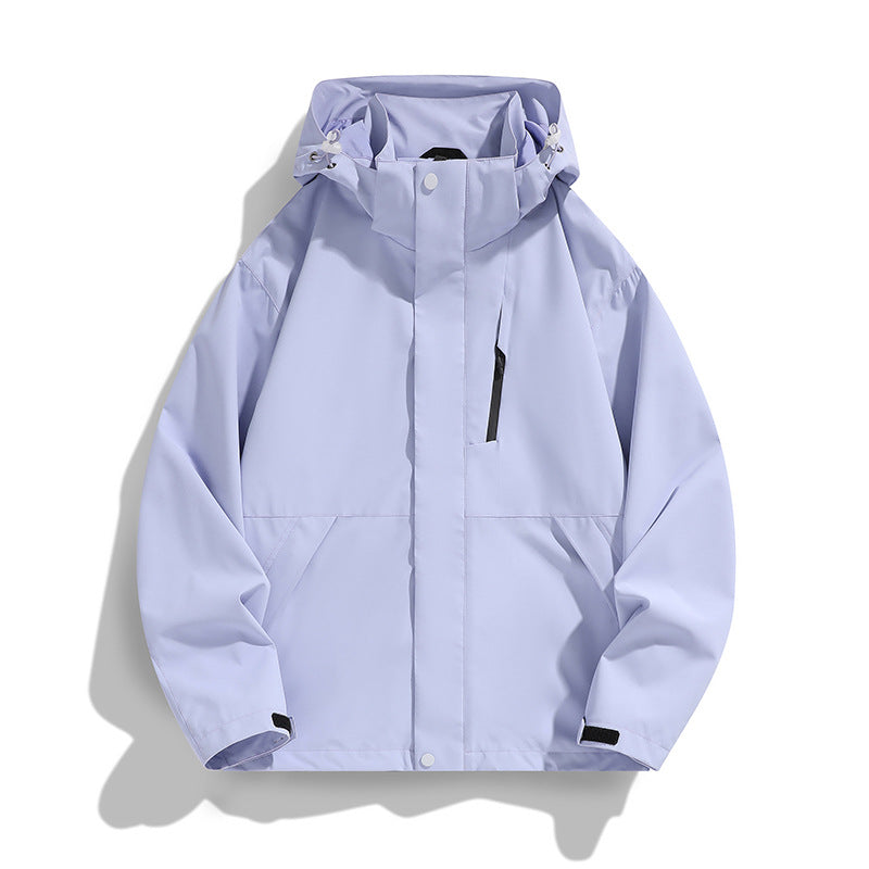 Women Oversize Softshell Hooded Jacket with Drop Shoulder, Concealed Zips and Drawstring