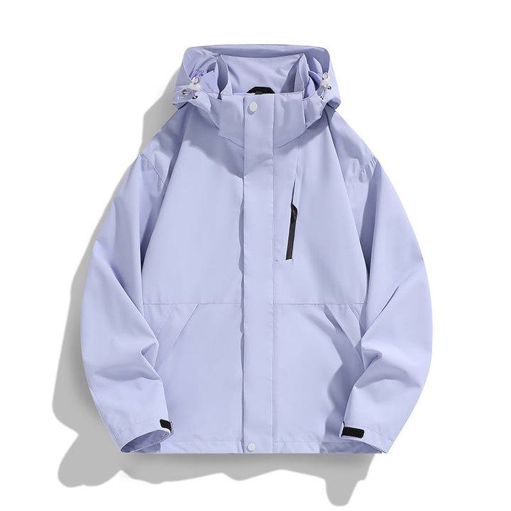 Women Oversize Softshell Hooded Jacket with Drop Shoulder, Concealed Zips and Drawstring