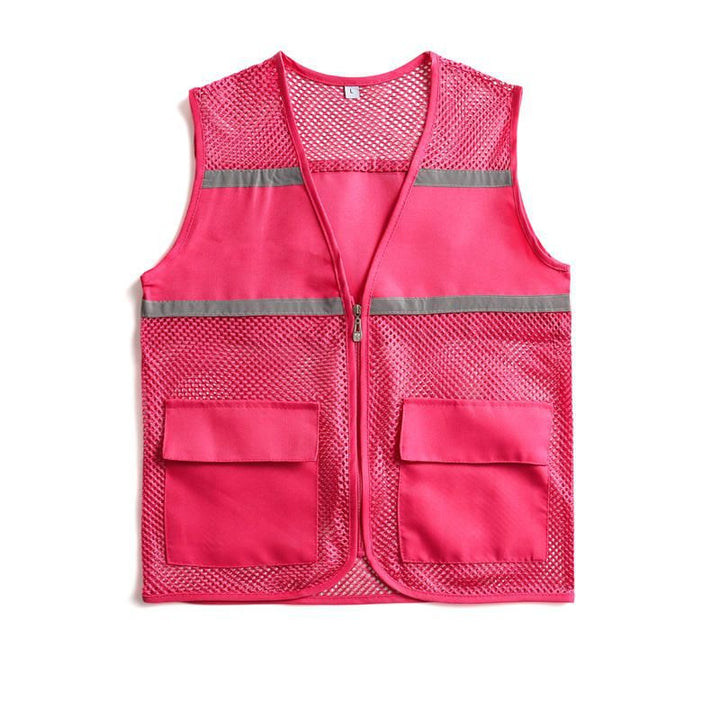 Unisex Visible Utility Vest with Breathable Mesh, Reflective Straps and Generous Front Pockets