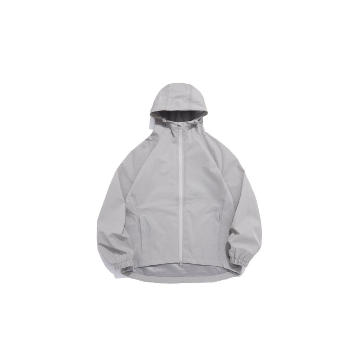 Unisex Lightweight Rain Jacket with Hood, Two-Way Zip and Extended Hem