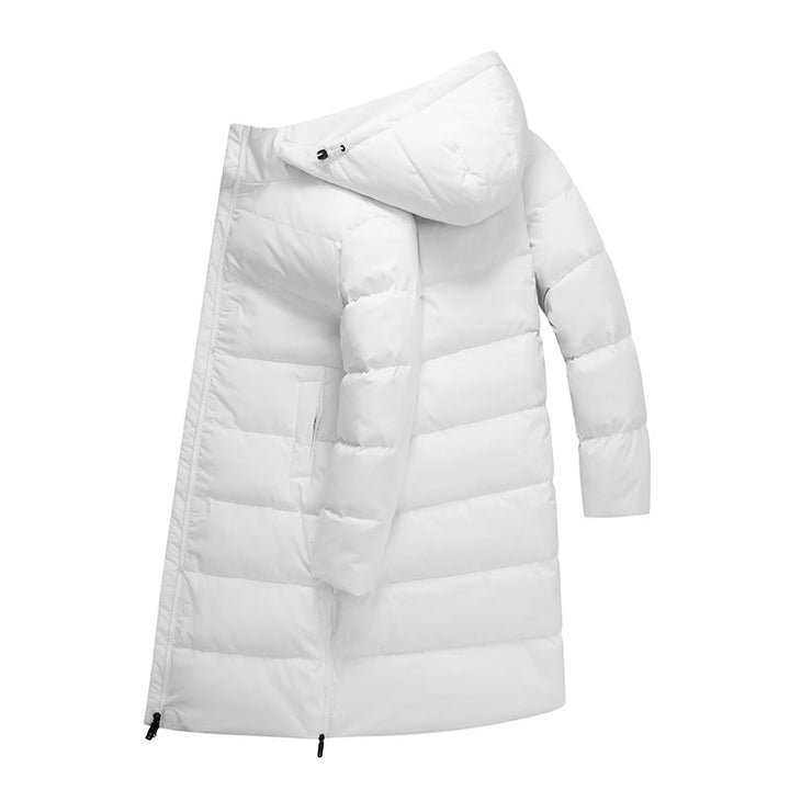 Ladies Maxi-Long Stretch Thermo Quilted Coat with 3D Quilt and Adjustable Hood