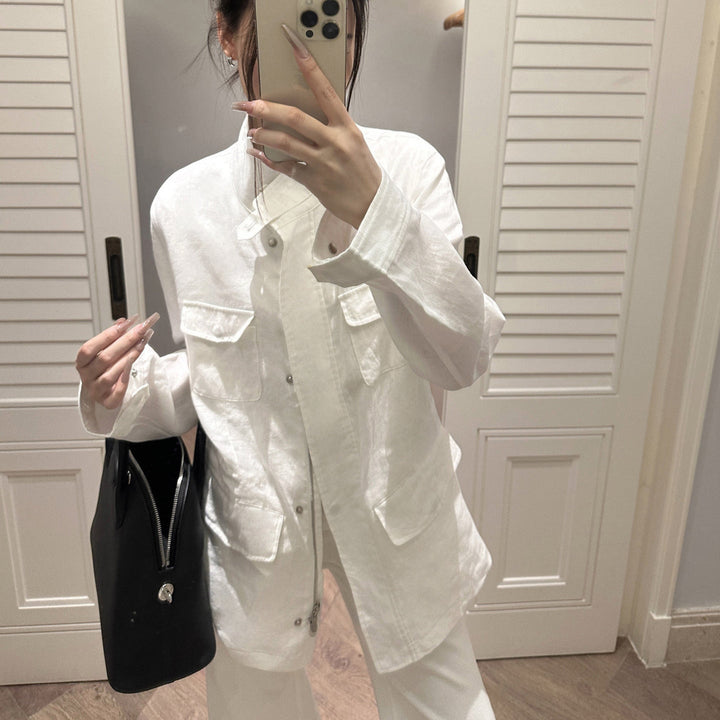 Women Casual Transitional Jacket with Practical Pockets