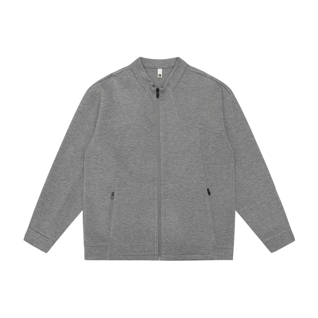 Unisex Oversize Zip Jacket made of heavy cotton blend with stand-up collar and zip pockets