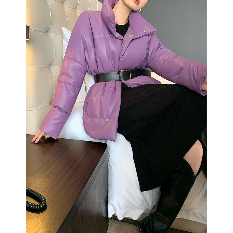 Ladies Fashion Transitional Jacket with High Collar