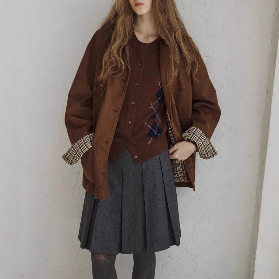 Women Elegant Suede Jacket