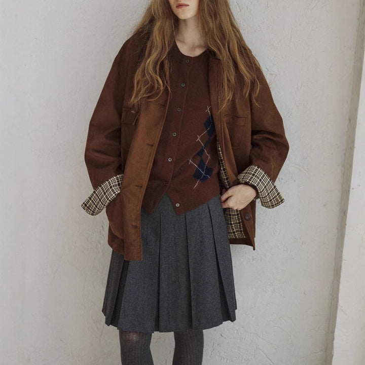 Women Elegant Suede Jacket
