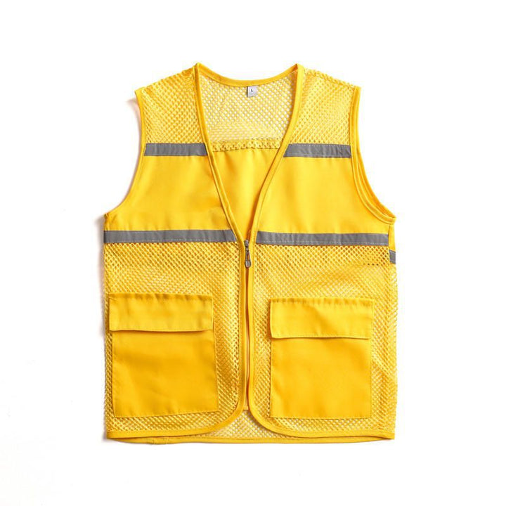 Unisex Visible Utility Vest with Breathable Mesh, Reflective Straps and Generous Front Pockets