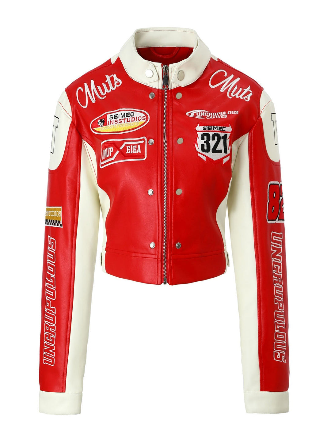 Women Racer Biker Jacket in Retro Motorsport Look