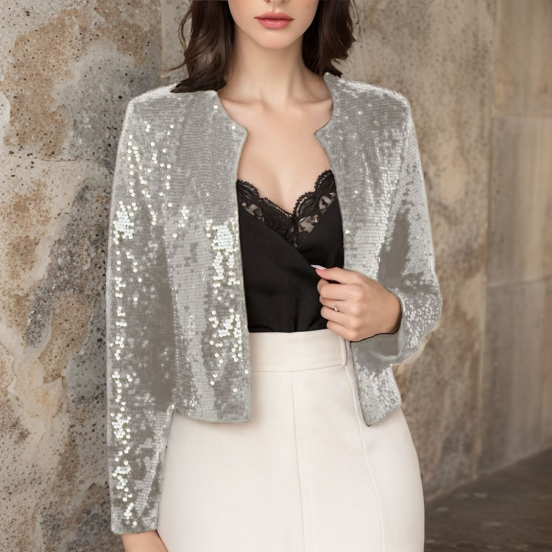 Elegant Glitter Jacket Women&
