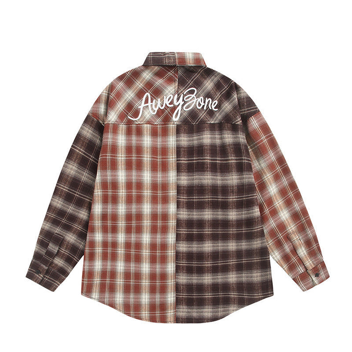 Unisex Split Check Overshirt in Shirt Jacket Style