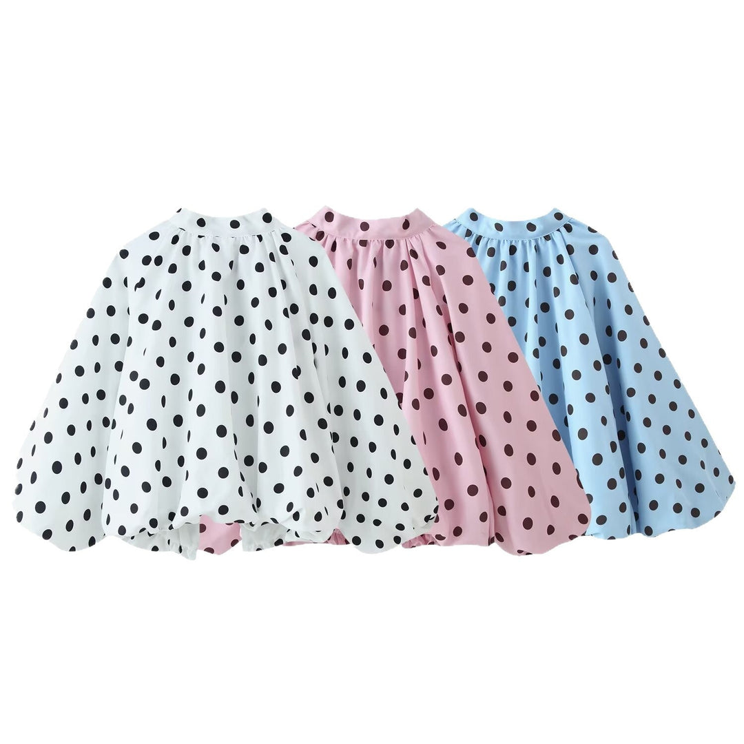 Women Wide Polka Dot Cape in A-Line Cut Made of Lightweight Rain Material