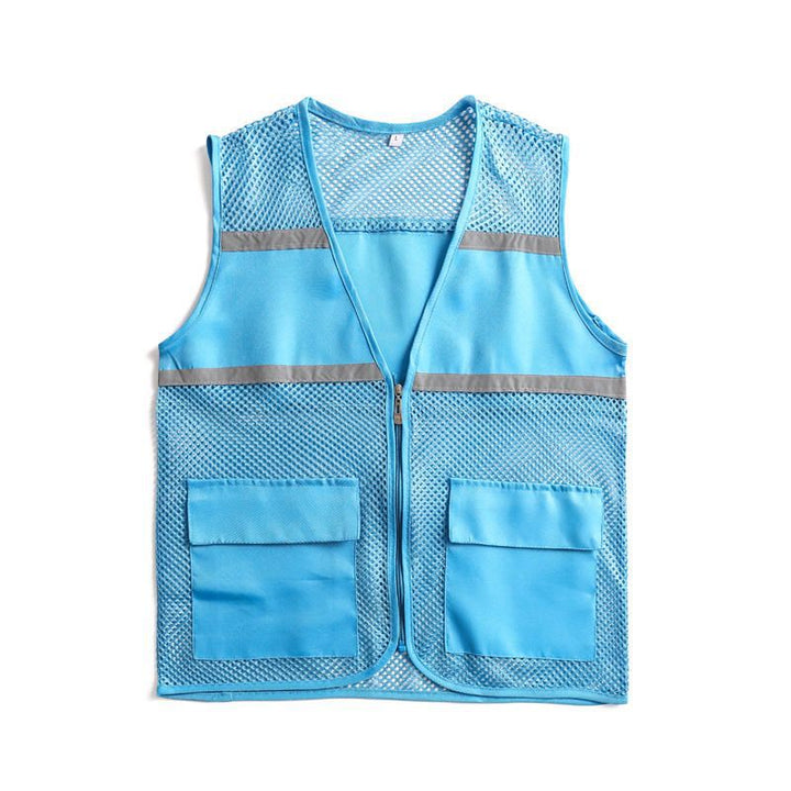 Unisex Visible Utility Vest with Breathable Mesh, Reflective Straps and Generous Front Pockets