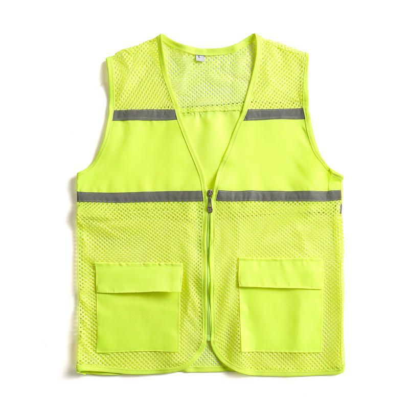 Unisex Visible Utility Vest with Breathable Mesh, Reflective Straps and Generous Front Pockets