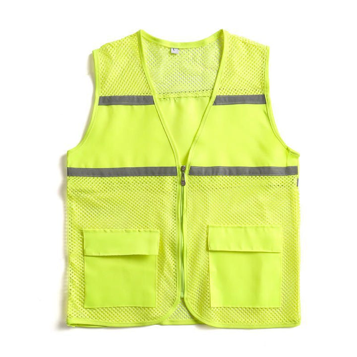 Unisex Visible Utility Vest with Breathable Mesh, Reflective Straps and Generous Front Pockets