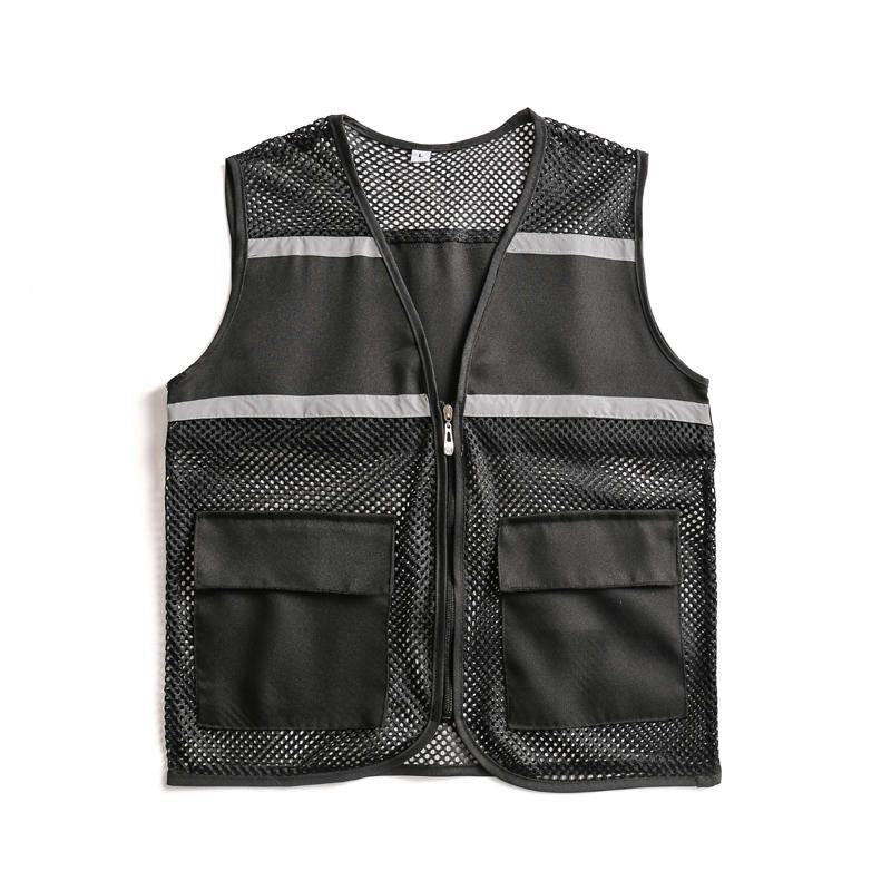 Unisex Visible Utility Vest with Breathable Mesh, Reflective Straps and Generous Front Pockets