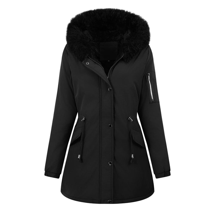 Women’s Thermo Parka with Sherpa Lining, Faux Fur Hood and Tailored Drawstring