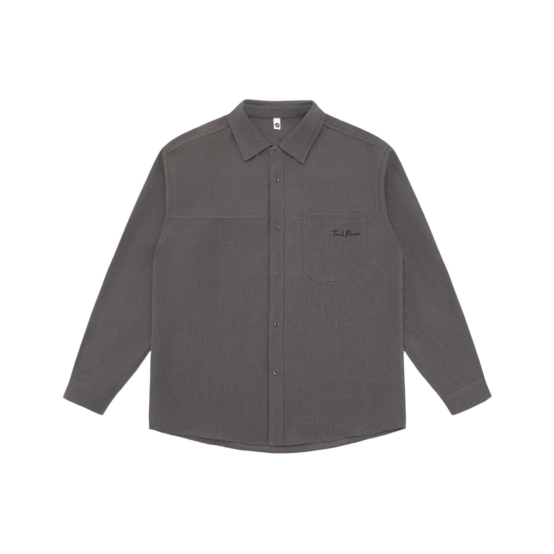 Unisex Lightweight Shirt Jacket in Overshirt Style made of Linen-Cotton Blend with Chest Pocket and Rounded Hem