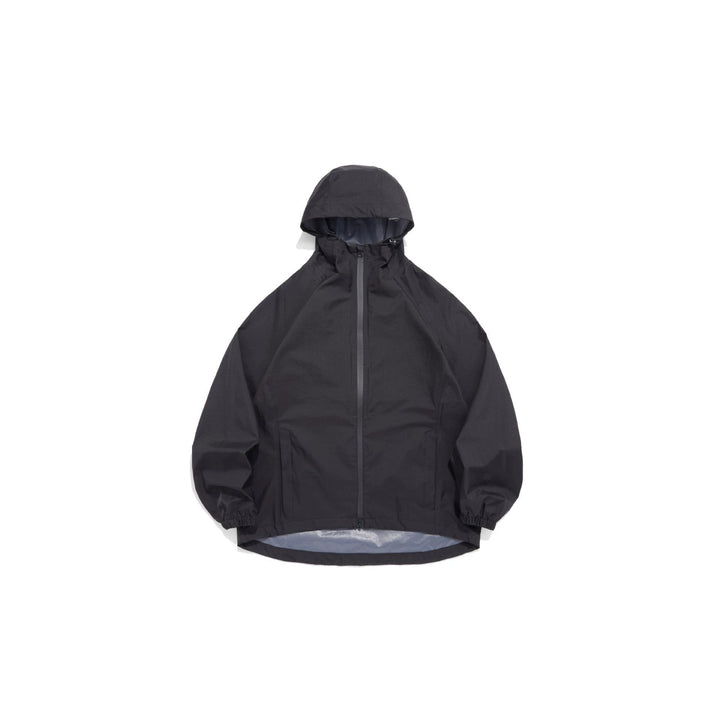 Unisex Lightweight Rain Jacket with Hood, Two-Way Zip and Extended Hem