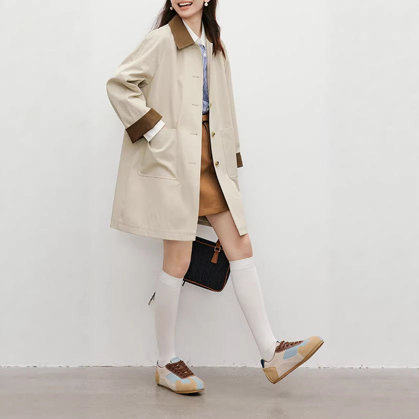 Ladies Fashionable Transitional Jacket with Contrast Collar