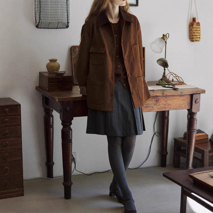 Women Elegant Suede Jacket