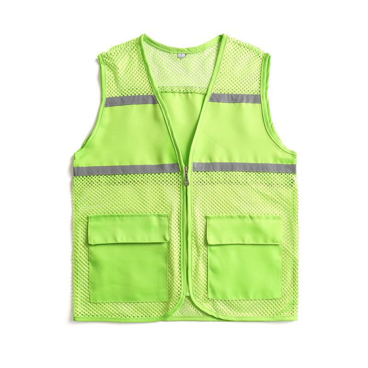 Unisex Visible Utility Vest with Breathable Mesh, Reflective Straps and Generous Front Pockets