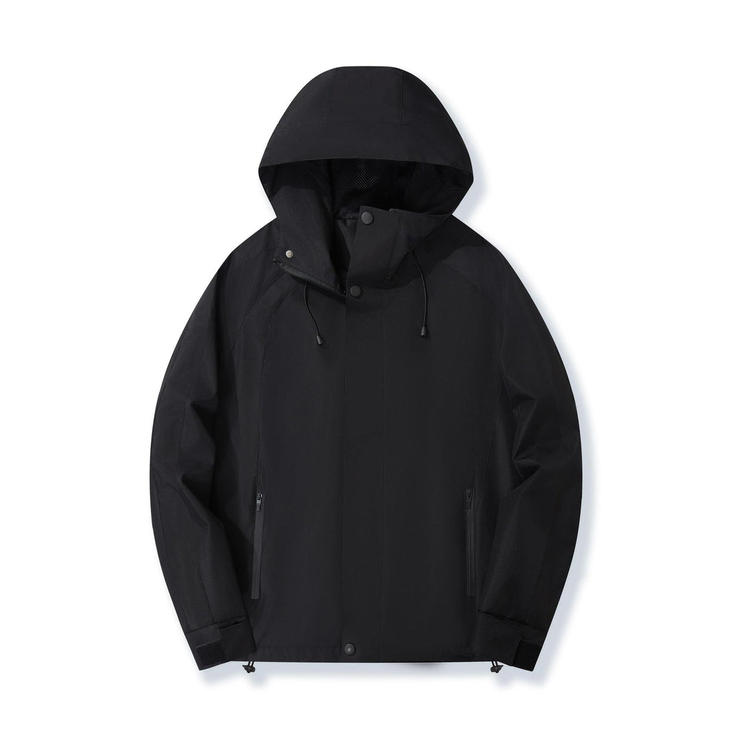Women Lightweight Hooded Rain Jacket with Contrast Stripes and Mesh Lining