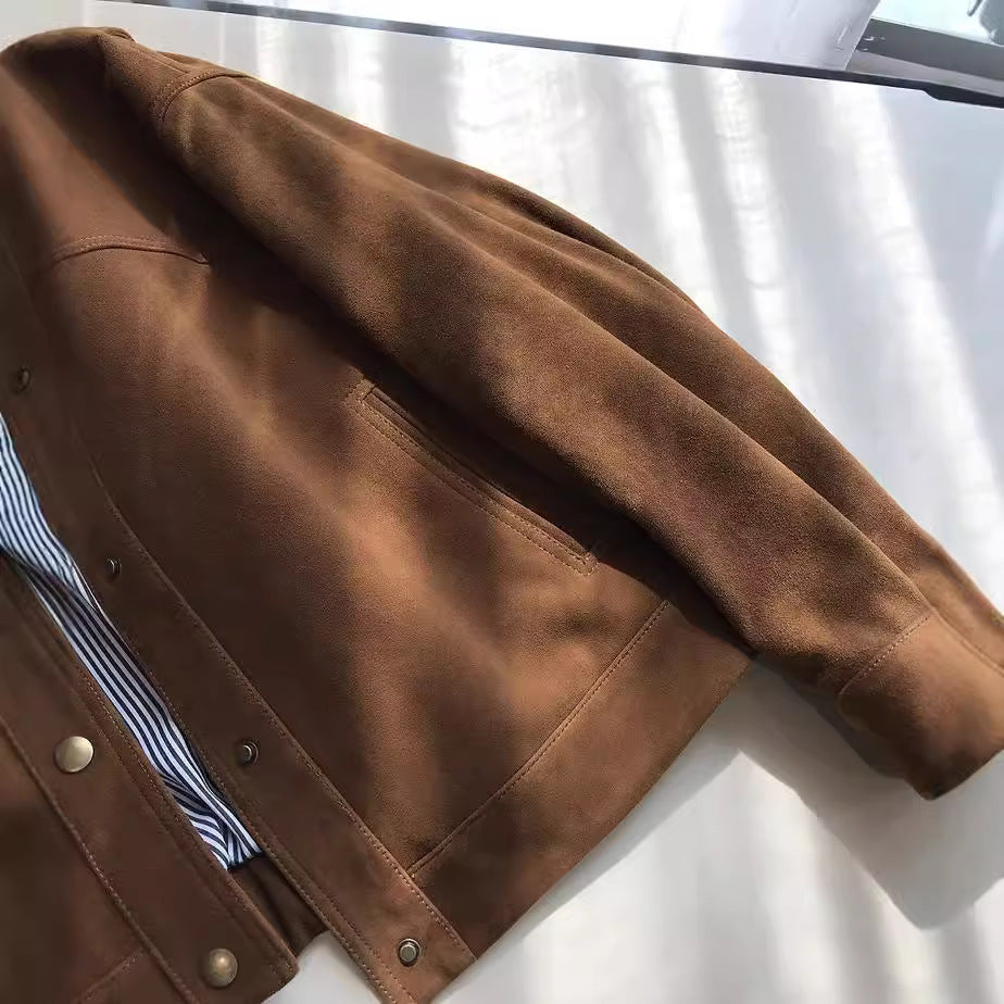Women Fashionable and Casual Suede Jacket