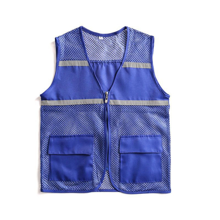 Unisex Visible Utility Vest with Breathable Mesh, Reflective Straps and Generous Front Pockets