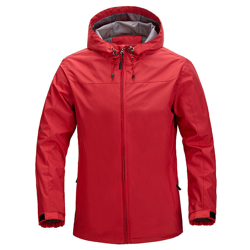 Unisex Lightweight Packable Rain and Wind Jacket with Adjustable Hood and Breathable Lining