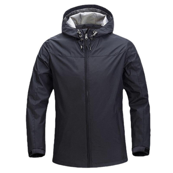 Unisex Lightweight Packable Rain and Wind Jacket with Adjustable Hood and Breathable Lining