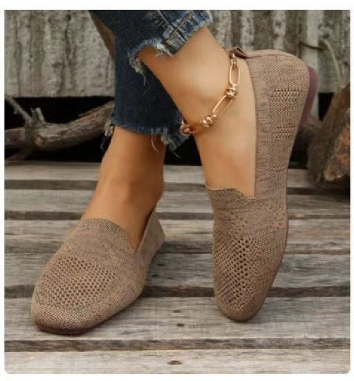 Women's Perforated Slip-On Loafers Breathable Lightweight