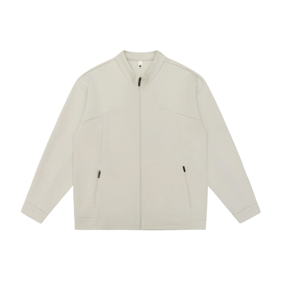 Unisex Oversize Zip Jacket made of heavy cotton blend with stand-up collar and zip pockets