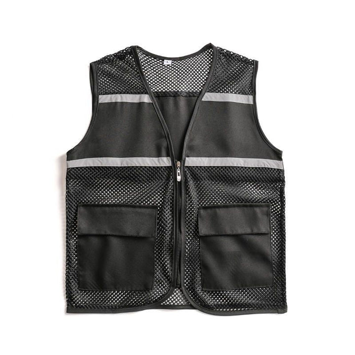 Unisex Visible Utility Vest with Breathable Mesh, Reflective Straps and Generous Front Pockets