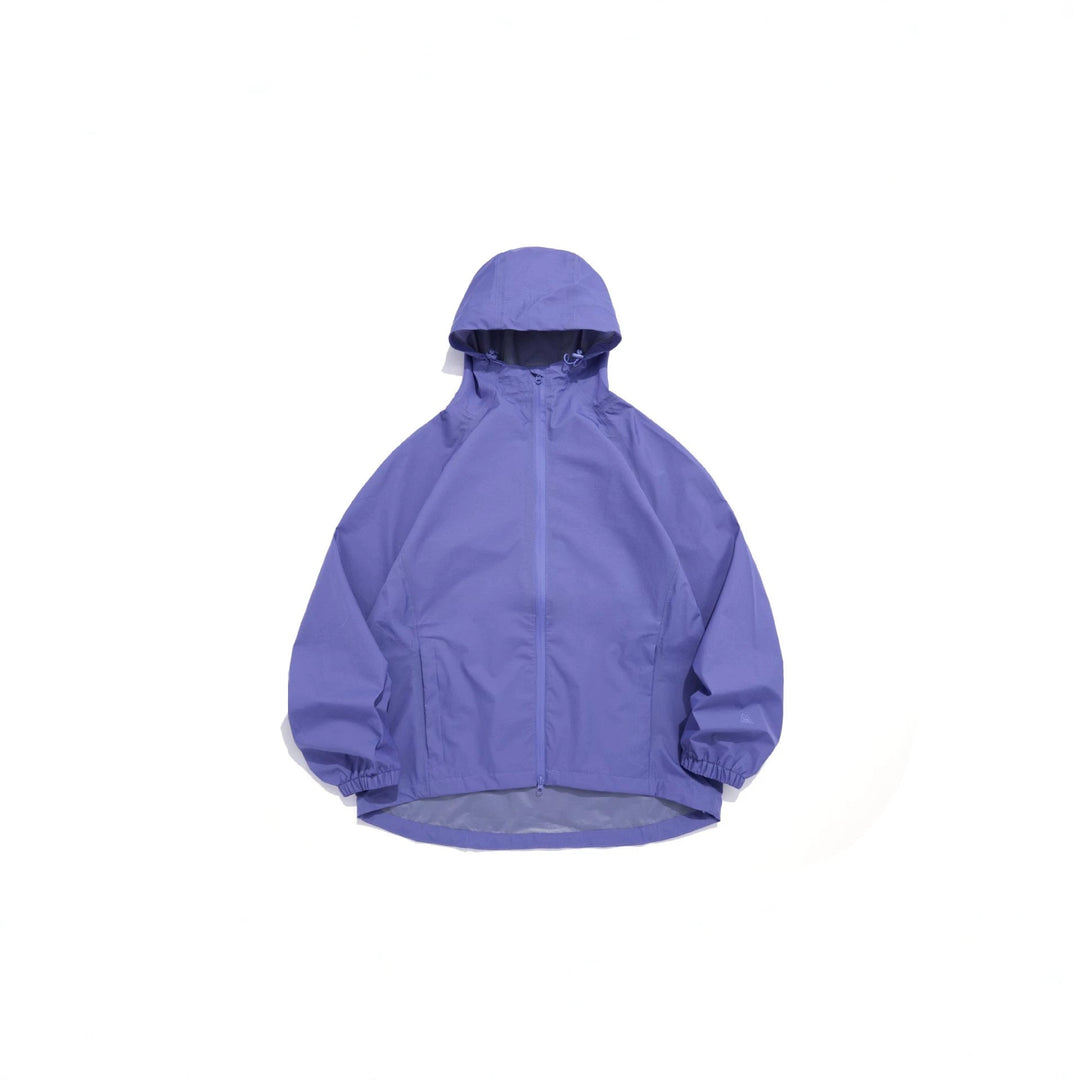 Unisex Lightweight Rain Jacket with Hood, Two-Way Zip and Extended Hem