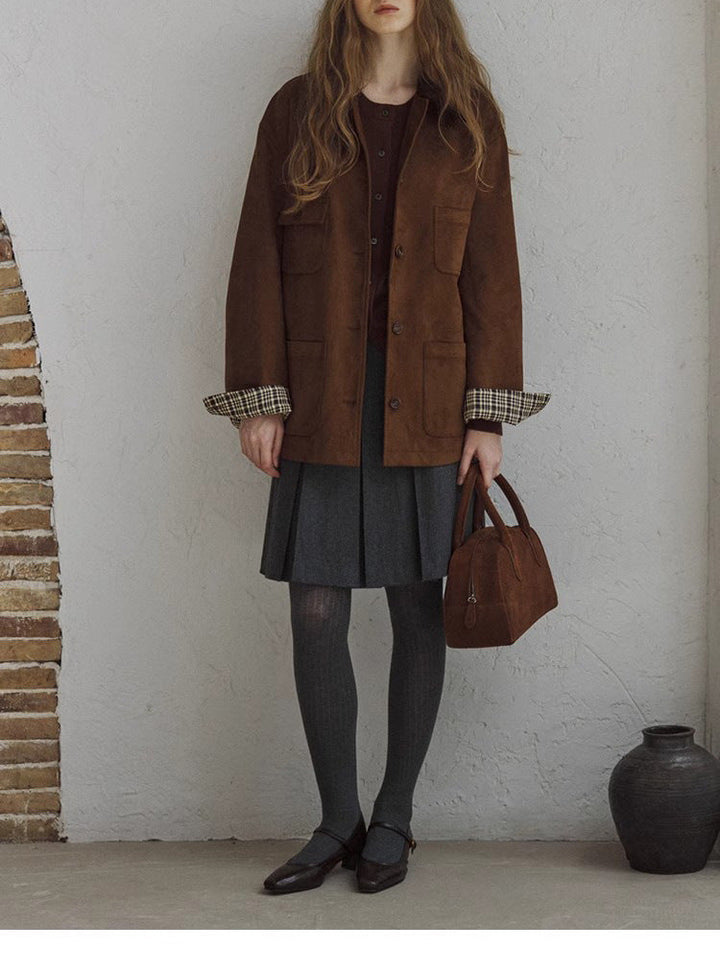 Women Elegant Suede Jacket